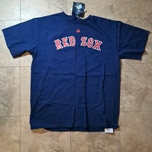 Boston Red Sox‎ Adrian Gonzalez #28 Majestic Blue Jersey T-Shirt L